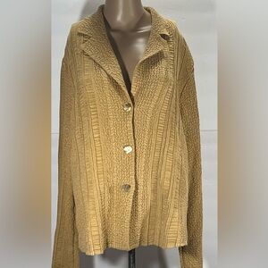 Chic Textured Cardigan in Rich Tan